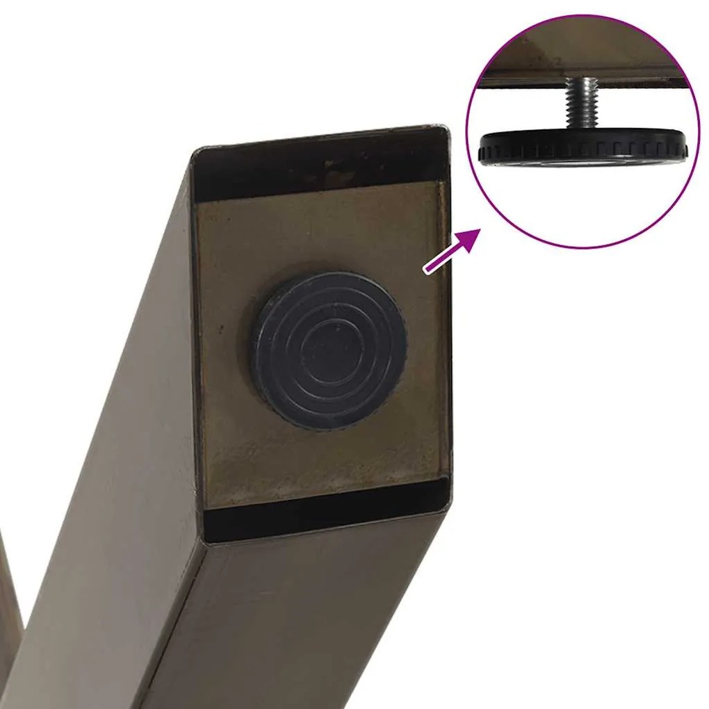 Pés para mesa de centro em formato de X, 2 peças, aço natural, 70x(30-