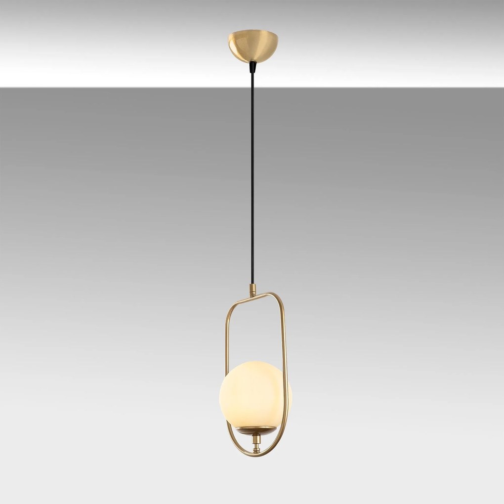 Candeeiro Suspenso Skew – Dourado – 20x171x15 cm