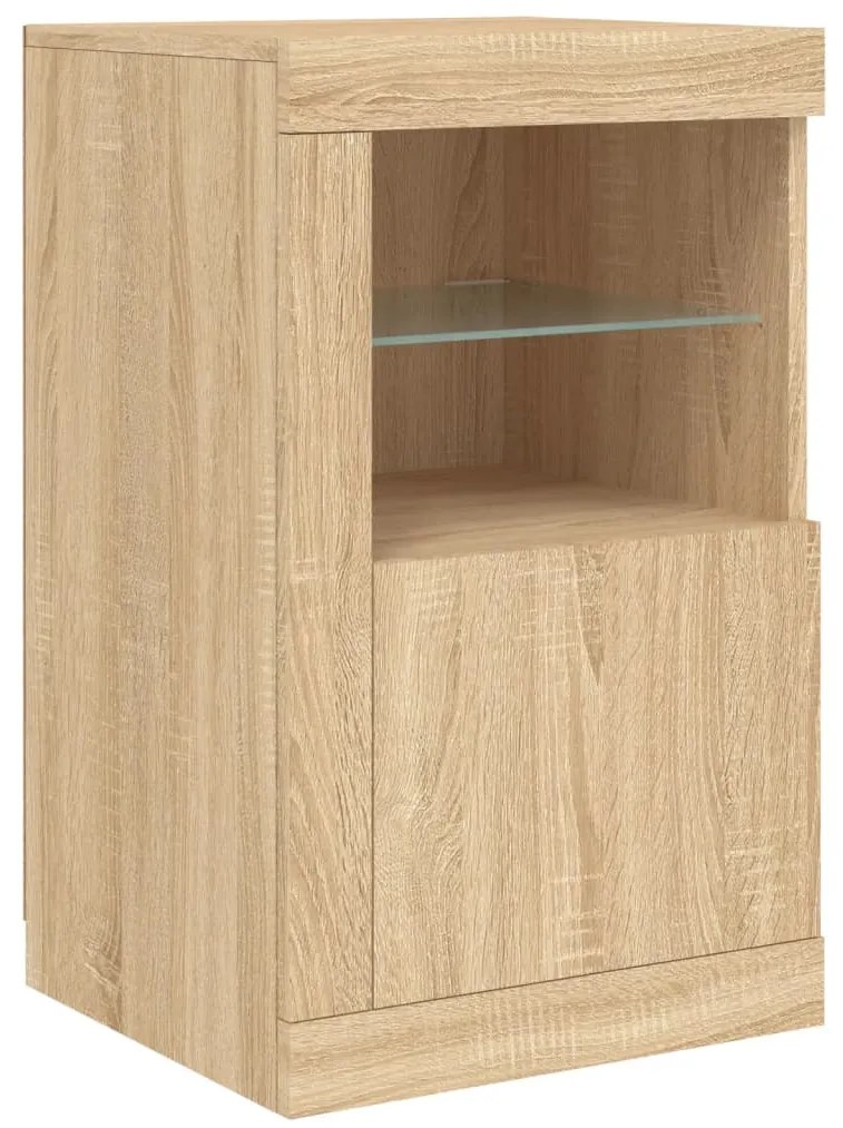 Aparador com luzes LED 164x37x67 cm carvalho sonoma