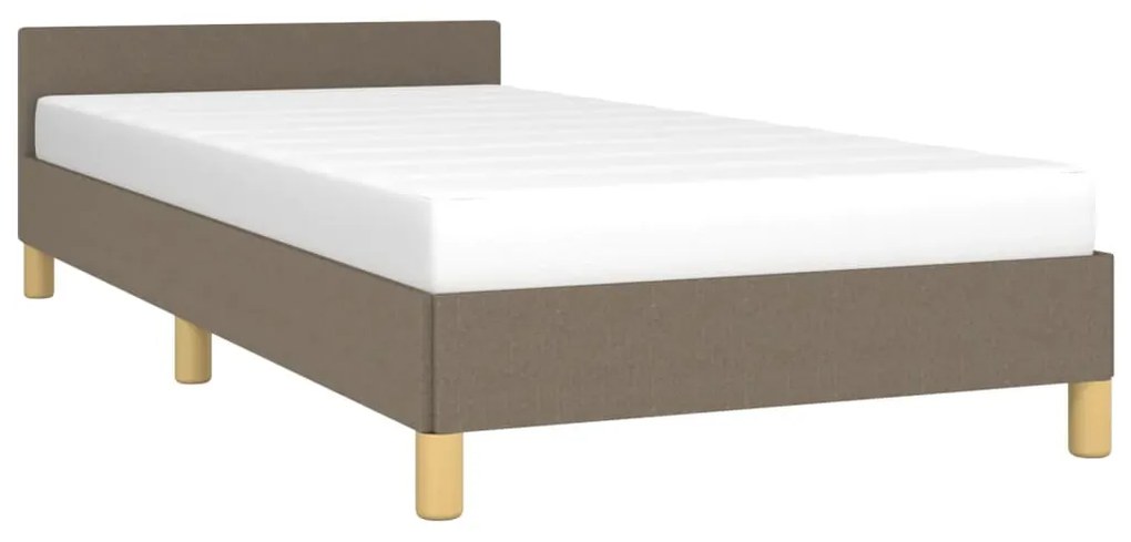 Estrutura cama cabeceira 100x200 cm tecido castanho-acinzentado