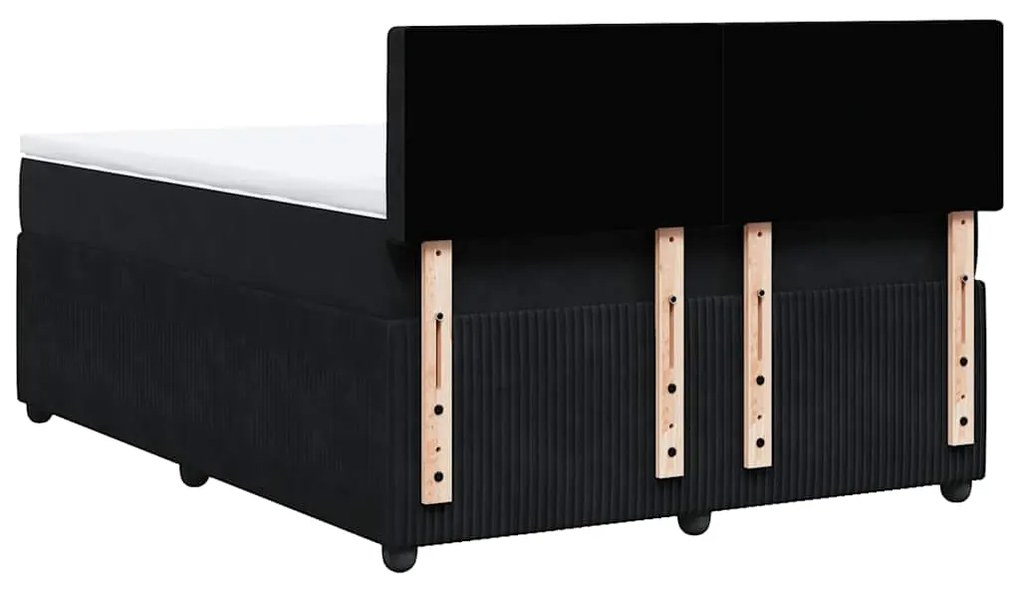 Cama com molas/colchão 160x200 cm veludo preto