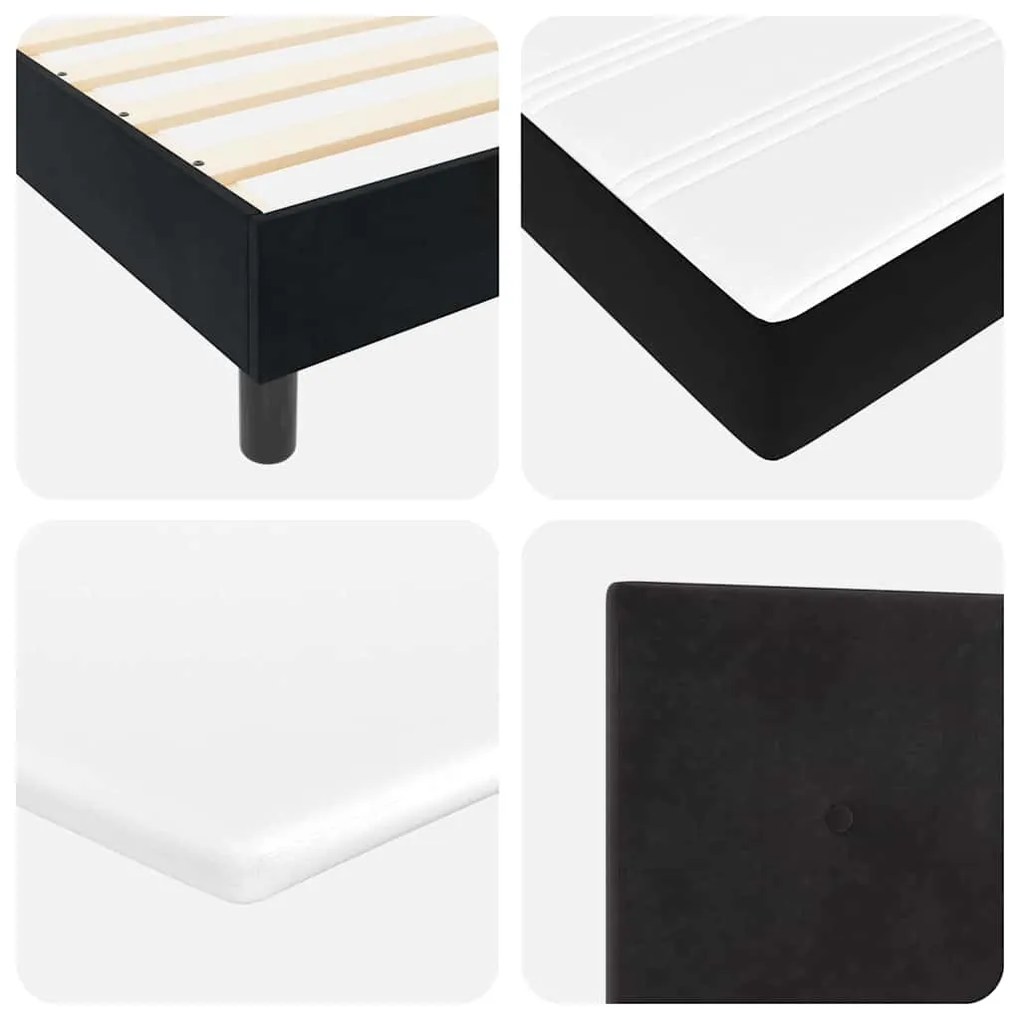Camaspring vidaXL com colchão Preto 90x190 cm Veludo