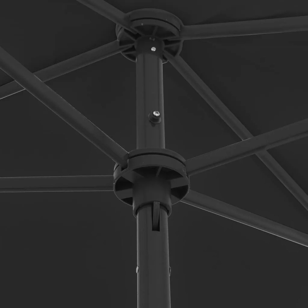 Guarda-sol de praia 180x120 cm preto