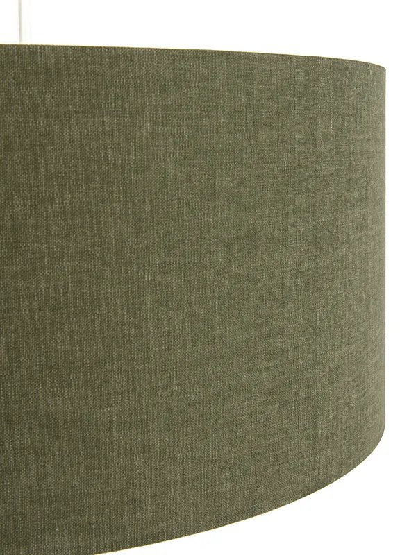 Candeeiro de suspensão branco com aba verde 50 cm - Combi 1 Moderno