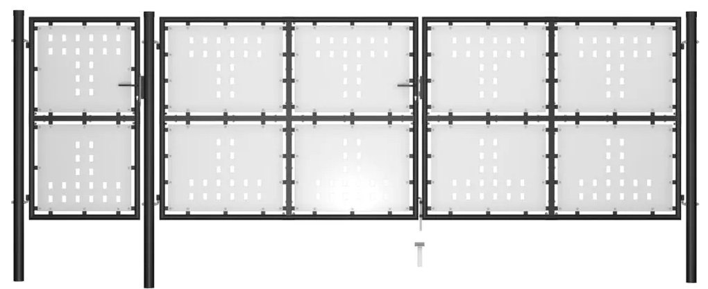vidaXL Portão de jardim 500x150 cm aço preto