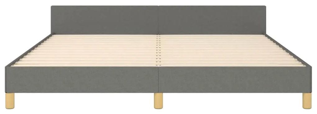 Estrutura de cama sem colchão 160x200 cm tecido cinzento-escuro