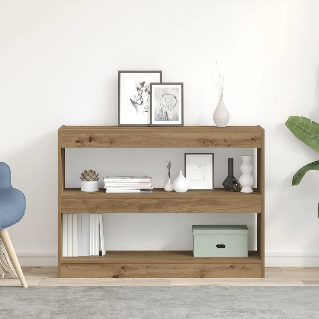Estante/Divisor de Ambiente vidaXL - Carvalho Artisan - 100x30x72 cm - Feito com Madeira Aglomerada