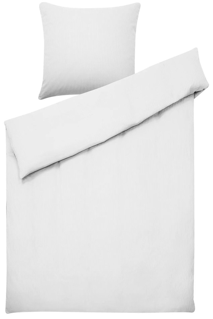 Conjunto de capas de edredão em algodão acetinado branco 135 x 200 cm AVONDALE Beliani