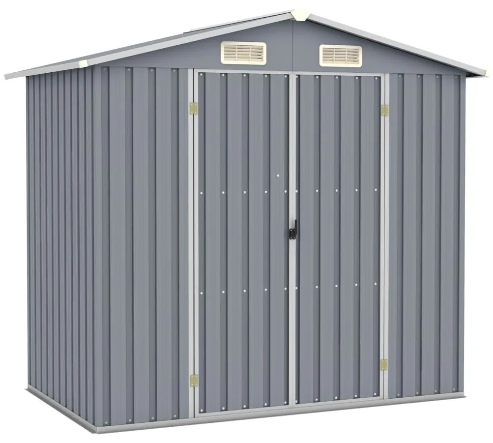 vidaXL Abrigo de jardim 205x129x183 cm aço galvanizado cinzento