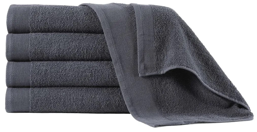 vidaXL Toalhas de banho 5 pcs algodão 450 g 70x140 cm antracite