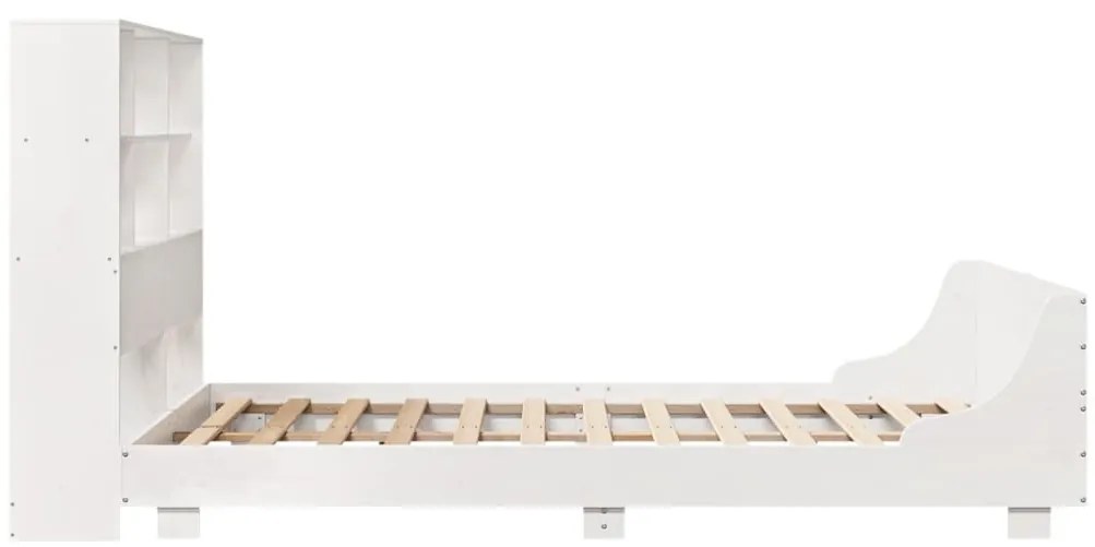 Cama sem colchão 140x190 cm madeira de pinho maciça branco