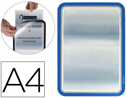 Moldura Porta-Anúncio Magnético Tarifold Din A4 em Pvc Cor Azul Pack de 2 Unidades