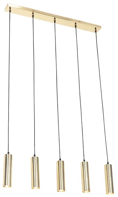Candeeiro de suspensão moderno latão 5 luzes - Jeana Moderno