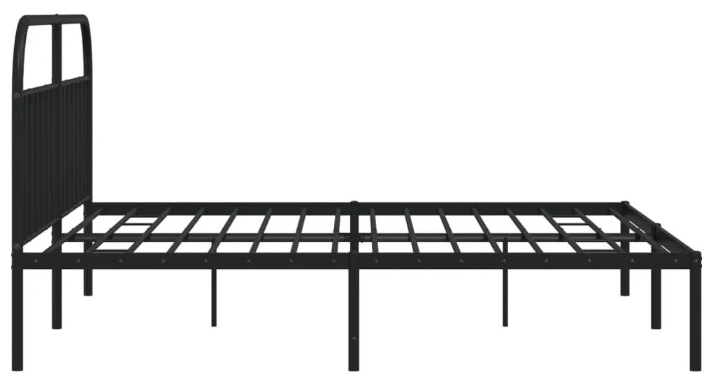 Estrutura de cama com cabeceira 200x200 cm metal preto