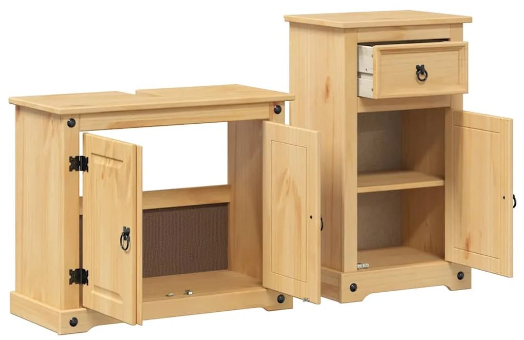2 pcs conj. de móveis p/ casa de banho Corona pinho maciço