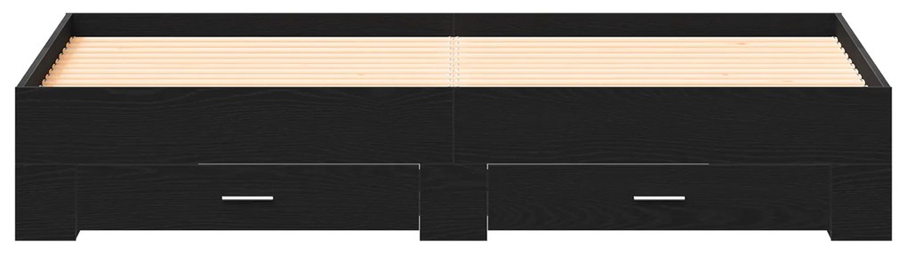Cama com Gavetas vidaXL Carvalho Preto 180x200 cm Madeira de Engenhari