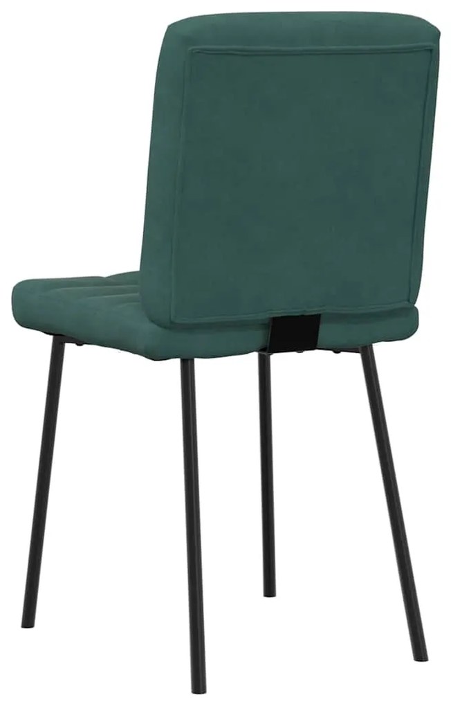 Cadeiras de jantar 6 pcs veludo verde-escuro
