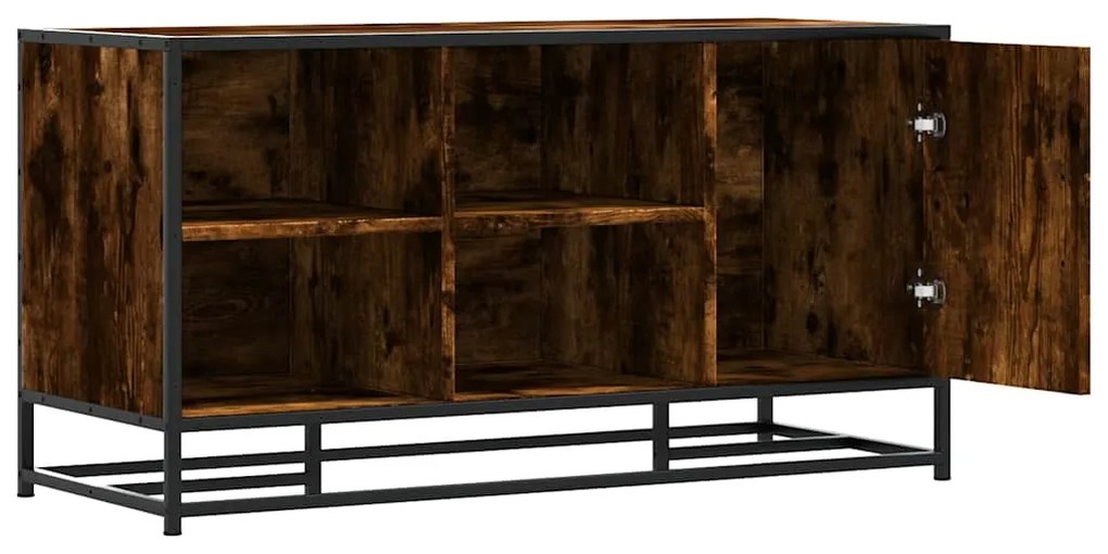Banco para calçado carvalho fumado 100x40x53,5 cm madeira metal
