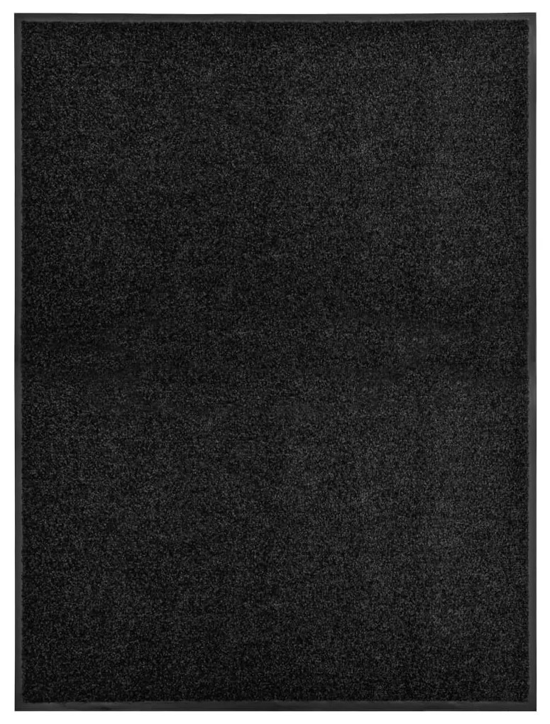 Tapete de porta lavável 90x120 cm preto