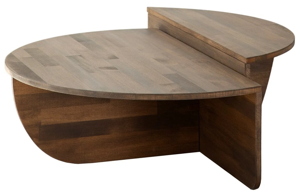 Conjunto de Mesas de Café Podium - Cor Nogueira - 90x30x60cm e 85x30x3