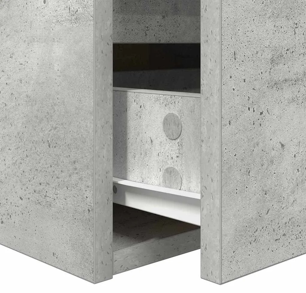 Mesa de cabeceira de parede 38x34x40 cm cinza cimento