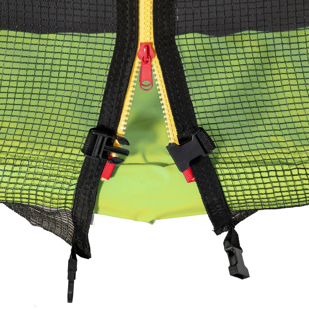 Trampolim de Jardim Ø223cm Trampolim para Crianças Adultos com Superfície de Salto Ø137cm Rede de Segurança Cobertura de Bordas e Escada para