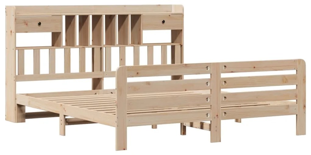 Cama com estante sem colchão 180x200 cm pinho maciço