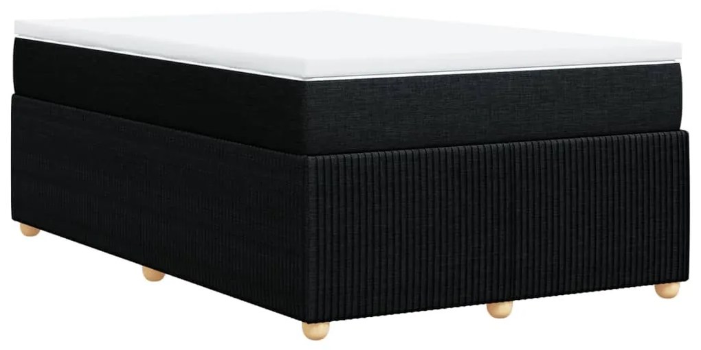 Cama boxspring com colchão 120x190 cm tecido preto