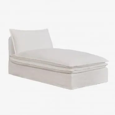 Módulo Chaise Longue Para Sofá Modular Em Linho E Algodão Grace Tecido Branco Quebrado - Sklum