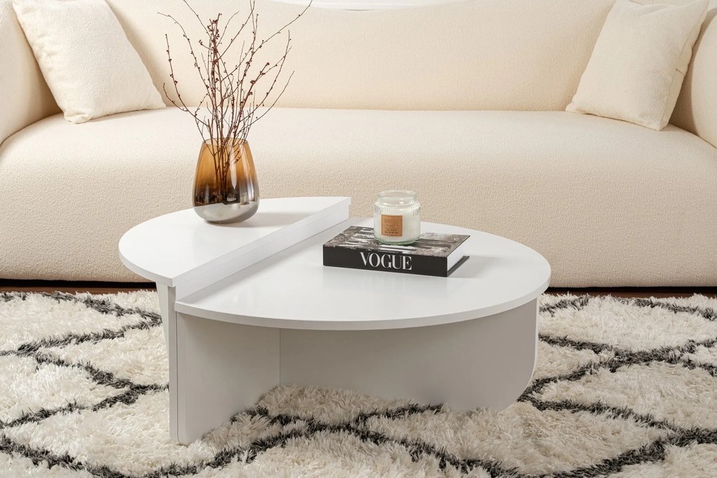 Mesa de Centro "Orion" – Branco, Conjunto Modular, 90x60x30 cm, Design