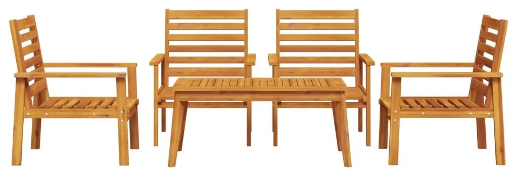 5 pcs conjunto lounge de jardim madeira de acácia maciça