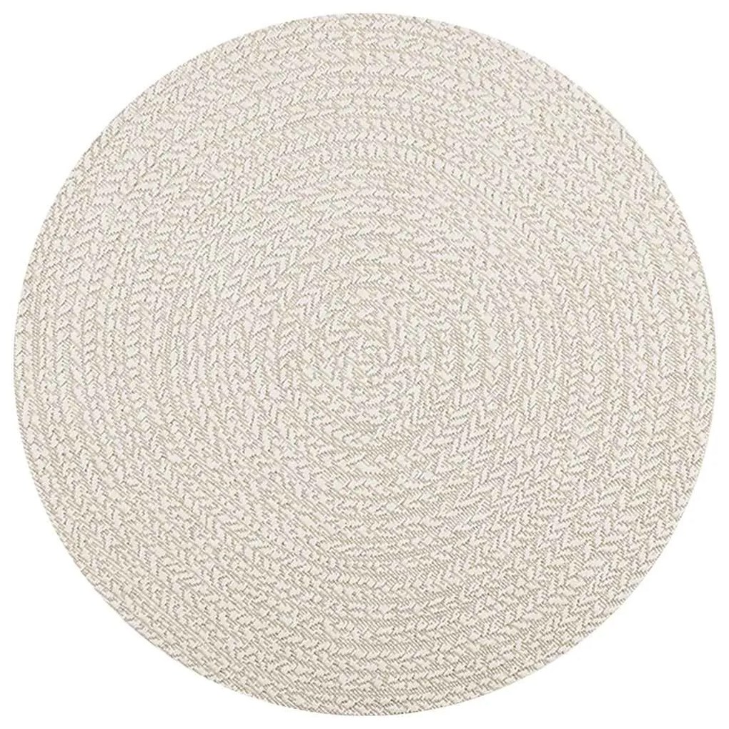 Tapete ZIZUR creme Ø 120 cm aspeto de juta interior e exterior