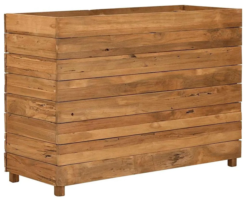 Vaso/floreira 100x40x72 cm madeira de teca reciclada e aço