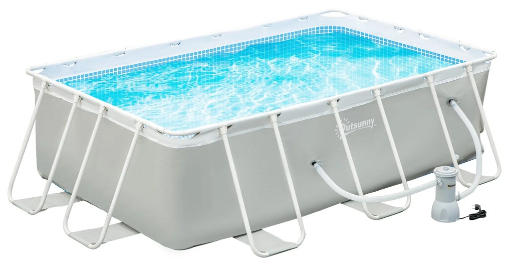 Piscina Desmontável Tubular 340x215x80cm Piscina Retangular de Exterio