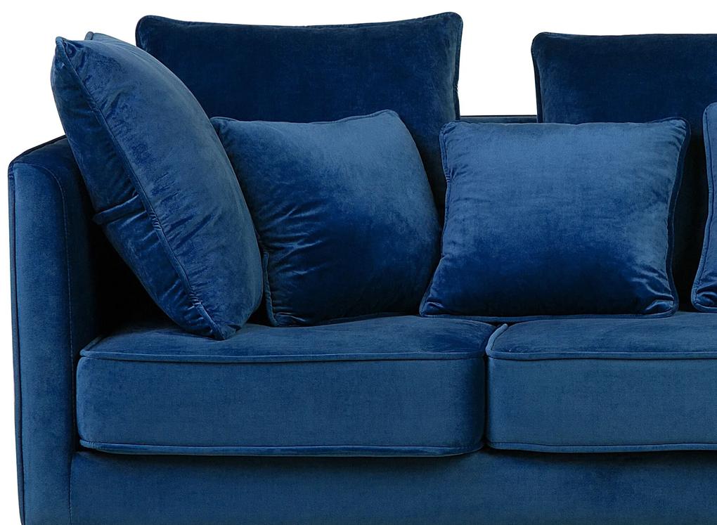 Sofá de 3 lugares em veludo azul FENSTAD Beliani