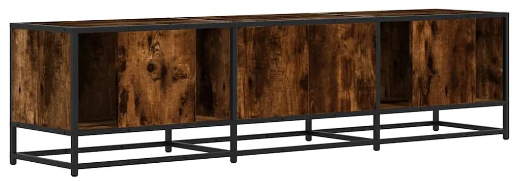 Móvel p/ TV 160x35x41cm derivados madeira/metal carvalho fumado