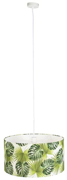Candeeiro de suspensão botânico branco com abajur 50cm - Combi 1 Moderno