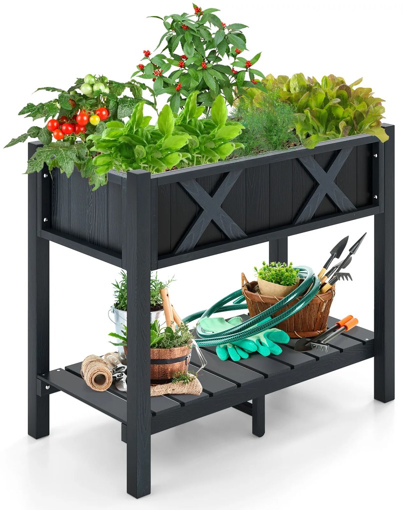 Suporte para plantas de madeira com 114 cm de altura, 5 camadas, 10 vasos para plantas
