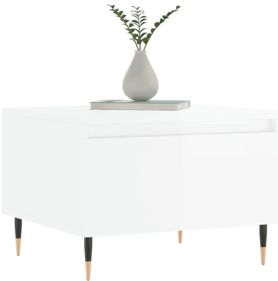 Mesa de centro 50x46x35 cm derivados madeira branco brilhante