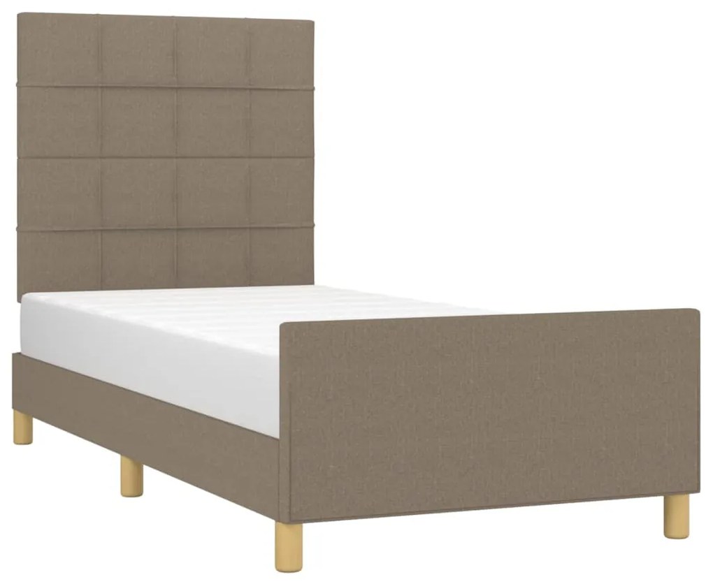 Estrutura de cama sem colchão 90x190 cm tecido cinzento