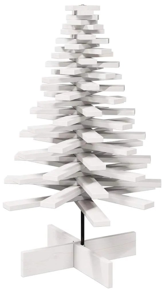 Árvore de Natal decorativa 100cm madeira de pinho maciça branco