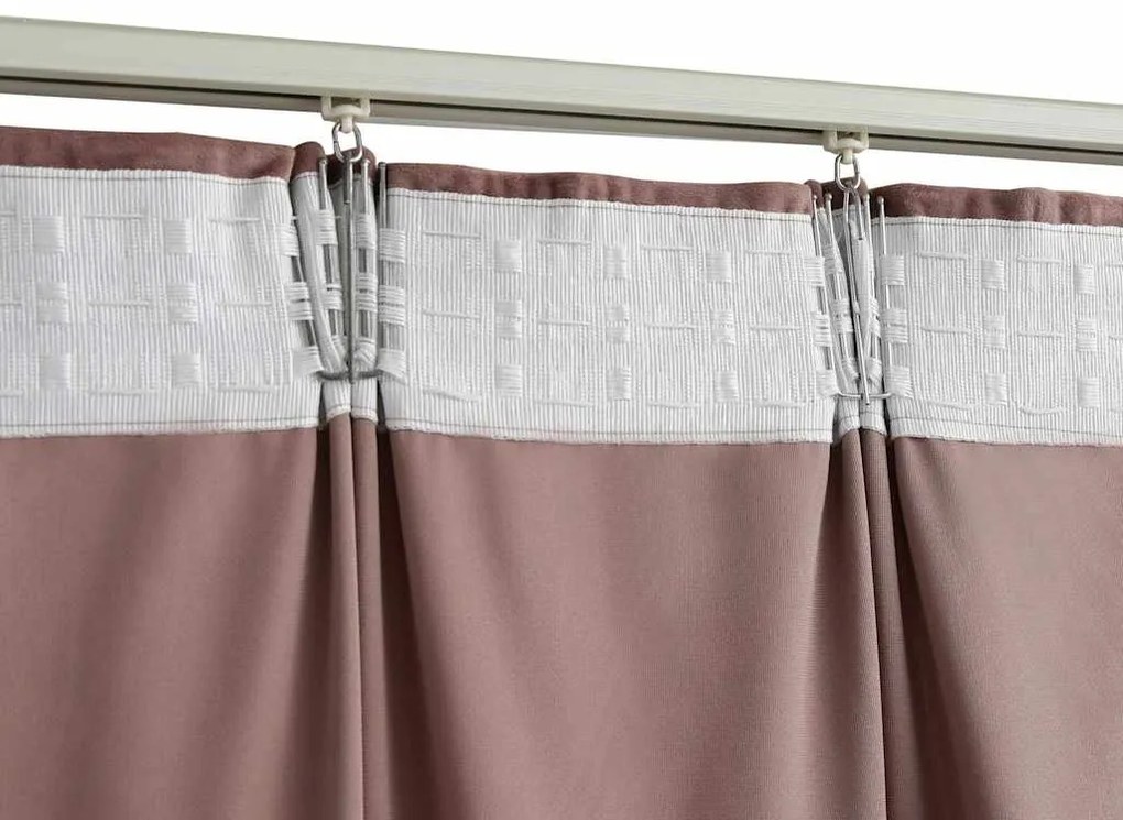Cortinas blackout c/ ganchos 2 pcs 140x245cm veludo rosa antigo
