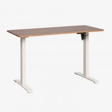 Escrivaninha Elevatória Elétrica Retangular Com Função De Memória Em Madeira E Ferro Serpi Castanho Nogal Oscuro & ↔︎ 120 - Sklum