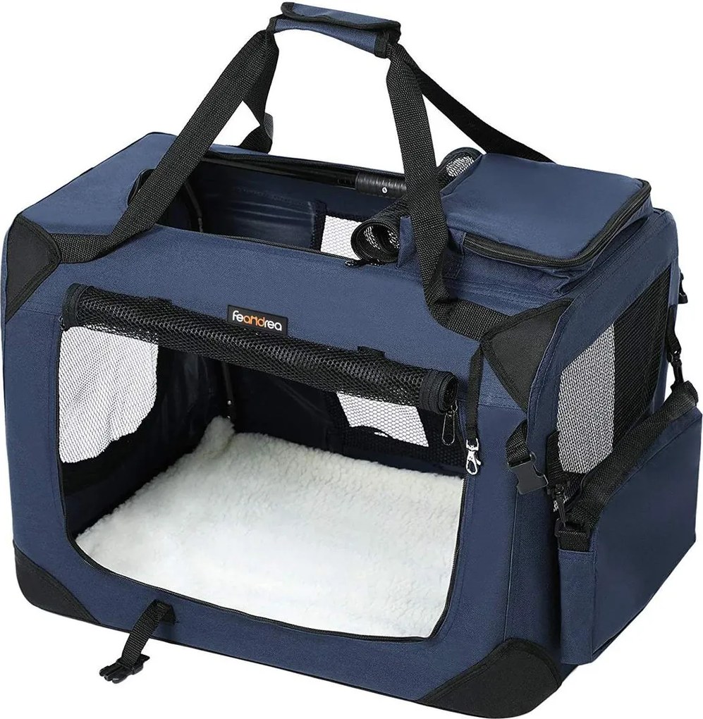 Transportadora para animais de estimação 70 x 52 x 52 cm L azul