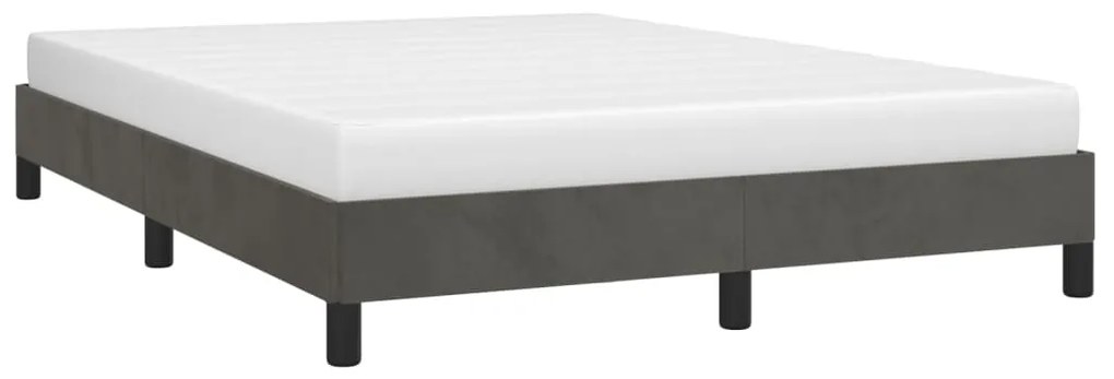 Estrutura de cama sem colchão 140x190 cm veludo cinzento-escuro