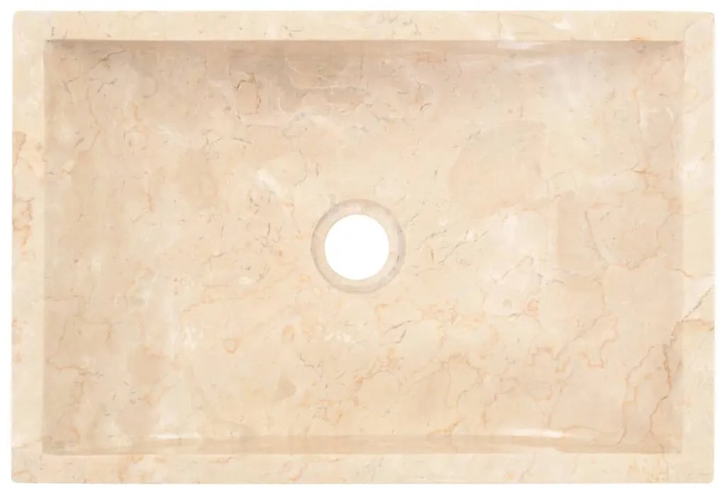 Lavatório 45x30x12 cm mármore creme brilhante