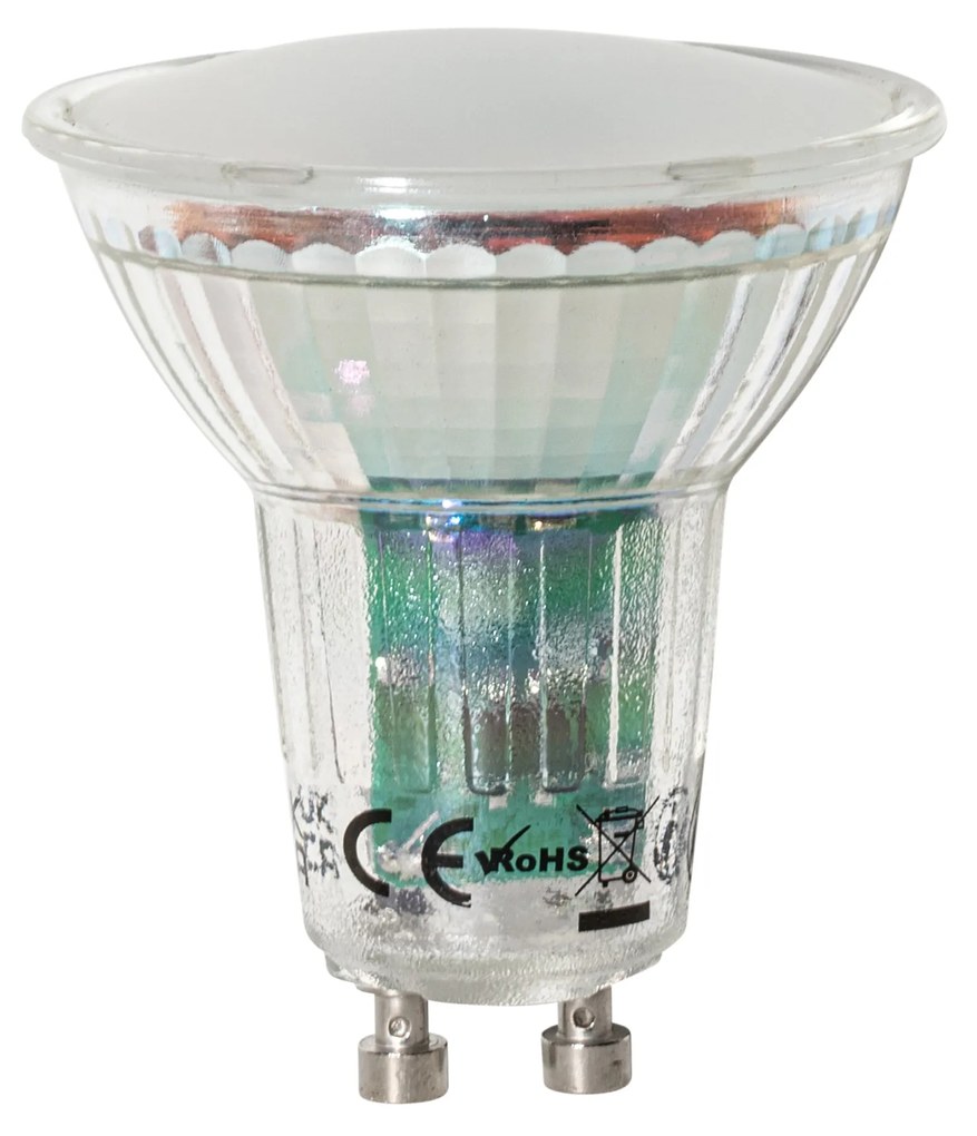 Conjunto de 5 lâmpadas LED GU10 reguláveis com sensor crepuscular 3W 200 lm 2200K