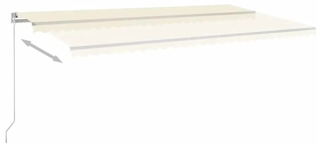 Toldo retrátil manual com LED 600x300 cm cor creme