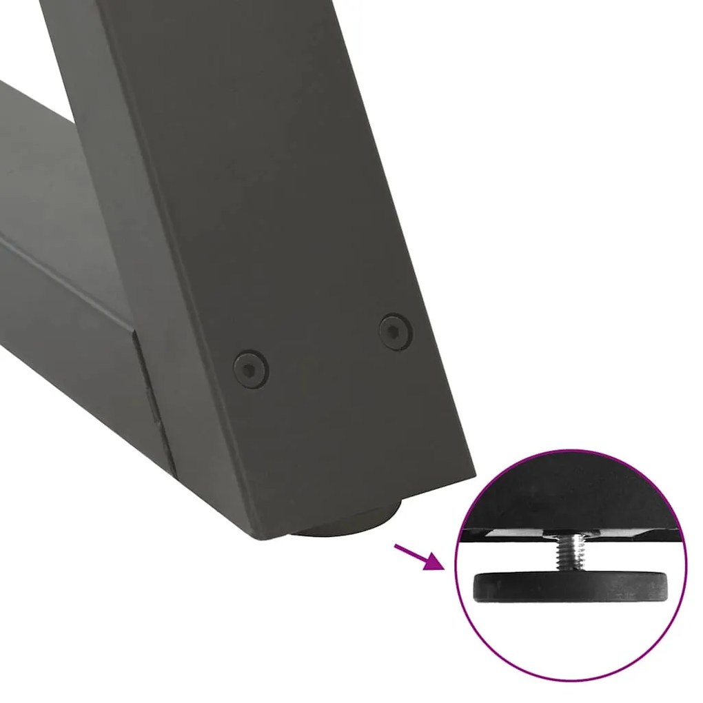 Pés para mesa de centro 2 peças antracite 70x(30-31,3) cm aço
