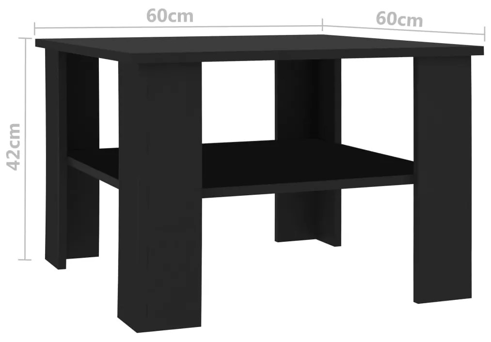 Mesa de centro 60x60x42 cm derivados de madeira preto
